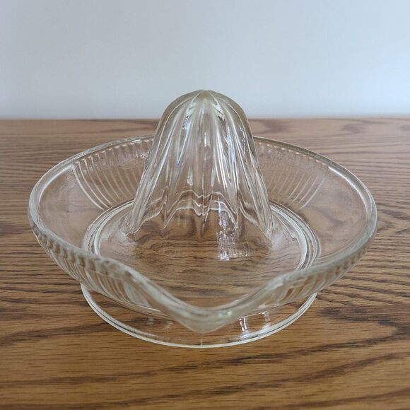 Vintage Federal Clear Depression Glass Citrus Juicer Reamer Lg Rimmed Squeezer - Picture 4 of 15